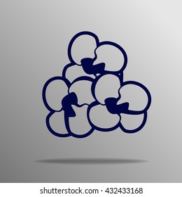 popcorn icon blue on a gray background