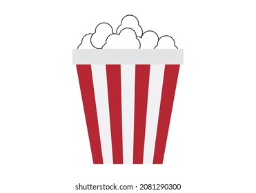 Popcorn icon for cinema on white background.