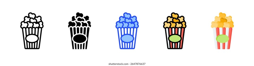 Popcorn Icon Collection With Multiple Styles