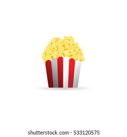 Popcorn icon in color. Movie food snack