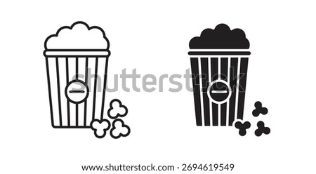 Popcorn icon concept. Logo symbol for web and mobile. Pixel Perfect.