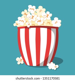 Popcorn icon design. Popcorn box isolated on background. Vector illustration. 