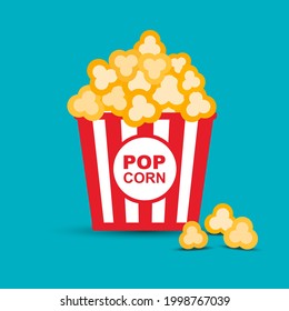 Popcorn icon design. Popcorn box isolated on background. Vector illustration.
