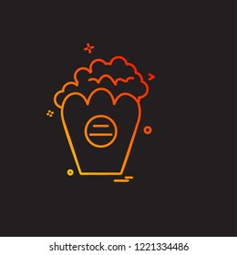 Popcorn icon design vector 