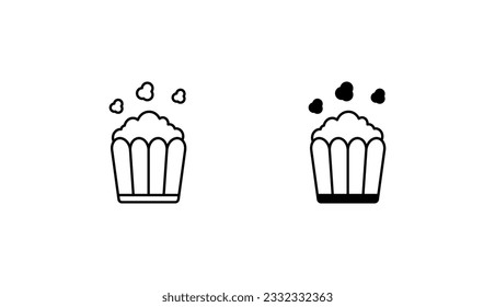 Popcorn icon design with white background stock illustration