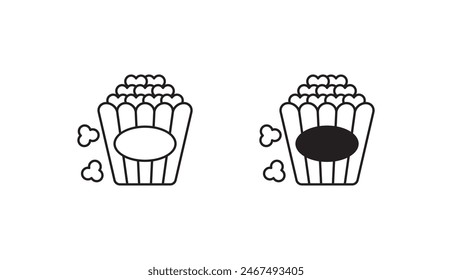 Popcorn icon design with white background stock illustration