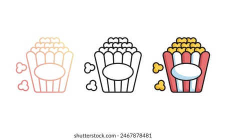 Popcorn icon design with white background stock illustration