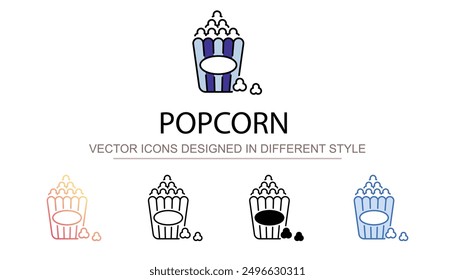 Popcorn icon design with white background stock illustration