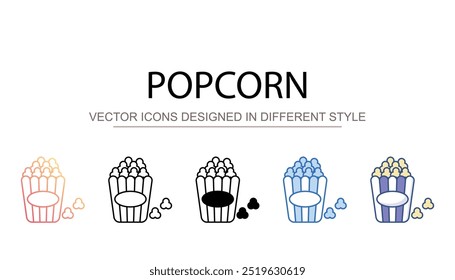 Popcorn icon design with white background stock illustration