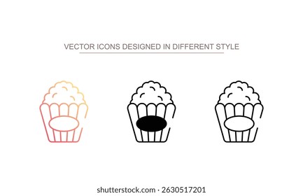 Popcorn icon design with white background stock illustration