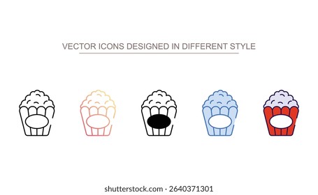 Popcorn icon design with white background stock illustration