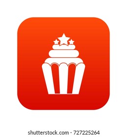 Popcorn icon digital red for any design isolated on white vector illustration