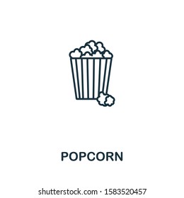 Popcorn icon from fastfood collection. Simple line element Popcorn symbol for templates, web design and infographics