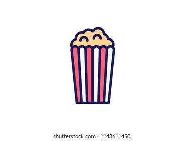 Popcorn icon, filled line icon