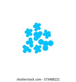 Popcorn icon flat. Blue pictogram on white background. Vector illustration symbol