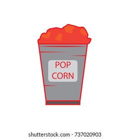 popcorn icon flat color