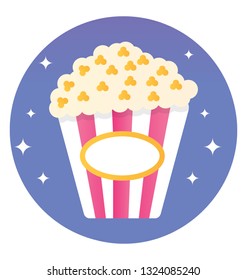 Popcorn icon in flat design 
