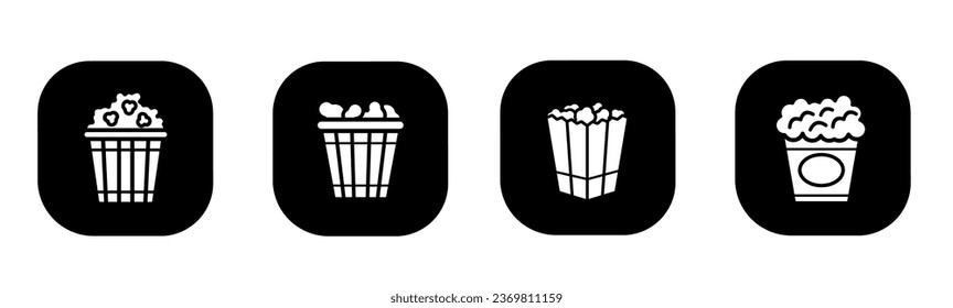 Popcorn icon in flat. A popcorn icon design. Stock vector.