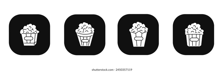 Popcorn icon in flat. A popcorn icon design. Stock vector.