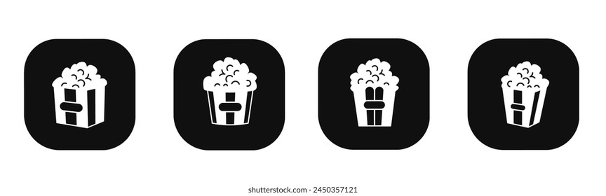 Popcorn icon in flat. A popcorn icon design. Stock vector.