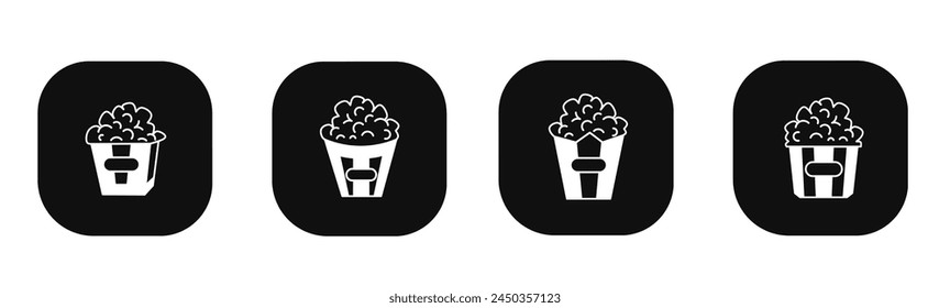 Popcorn icon in flat. A popcorn icon design. Stock vector.