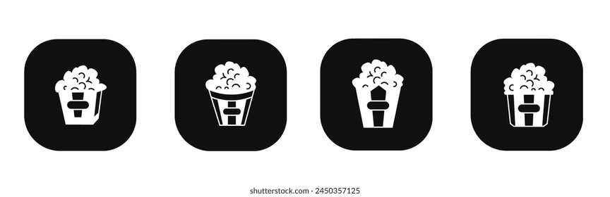 Popcorn icon in flat. A popcorn icon design. Stock vector.