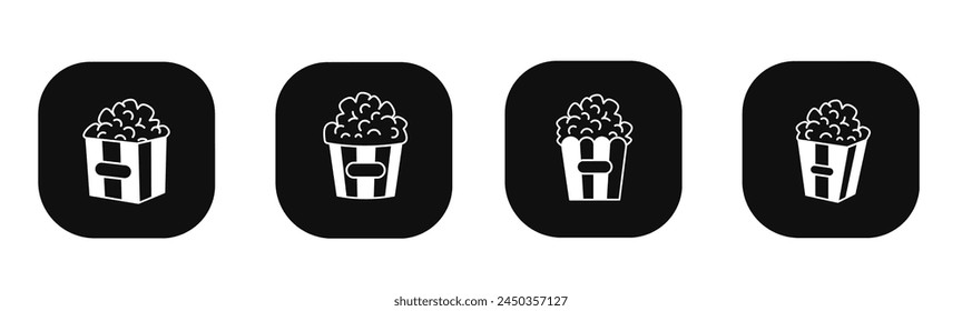 Popcorn icon in flat. A popcorn icon design. Stock vector.