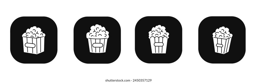 Popcorn icon in flat. A popcorn icon design. Stock vector.