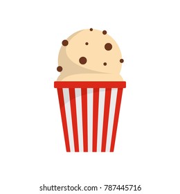 Popcorn icon. Flat illustration of popcorn vector icon isolated on white background