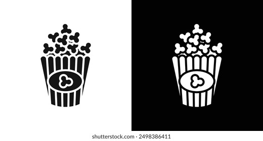 Conjunto de símbolos de línea plana de icono de palomitas de maíz.