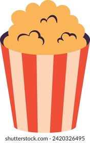 Icono de palomitas en estilo plano