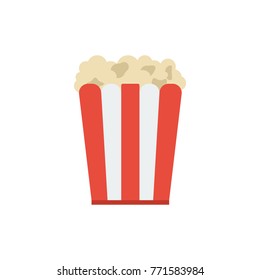 Popcorn icon flat symbol. Isolated vector illustration of cinema snack sign popcorn icon concept for your web site mobile app logo UI design.