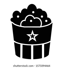 popcorn icon glyph vector design