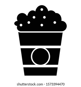 popcorn icon glyph vector design