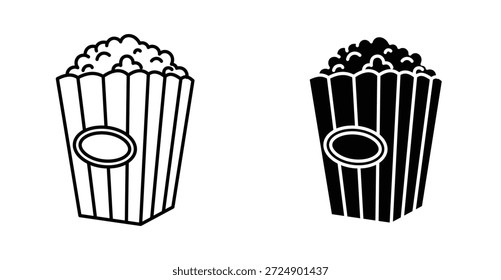 Projeto gráfico ícone pipoca. Ilustrações de ícone de vetor