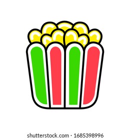 Popcorn icon. Graphic element illustration with different style on white background.
