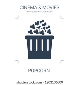 popcorn icon. high quality filled popcorn icon on white background. from cinema collection flat trendy vector popcorn symbol. use for web and mobile