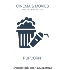 popcorn icon. high quality filled popcorn icon on white background. from cinema collection flat trendy vector popcorn symbol. use for web and mobile