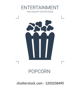 popcorn icon. high quality filled popcorn icon on white background. from entertainment collection flat trendy vector popcorn symbol. use for web and mobile