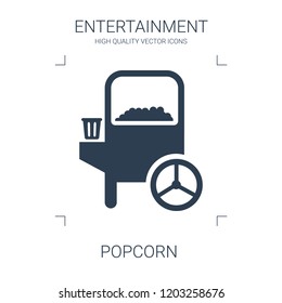 popcorn icon. high quality filled popcorn icon on white background. from entertainment collection flat trendy vector popcorn symbol. use for web and mobile