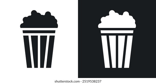 Popcorn icon icons in black and white filled style