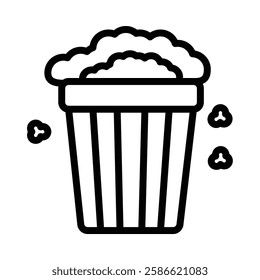 Popcorn icon illustration in line style. Perfect for website mobile app presentation. Suitable for any user interface and user experience