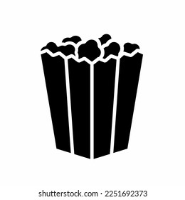 Popcorn icon illustration template. Stock vector.