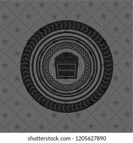 popcorn icon inside black badge