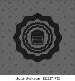 popcorn icon inside black badge