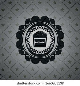 Popcorn Symbol in schwarzem Emblem. Jahrgang.