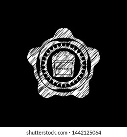 popcorn icon inside chalk emblem