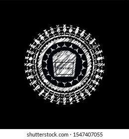 popcorn icon inside chalk emblem