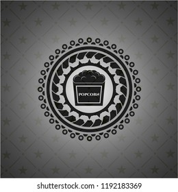 popcorn icon inside dark badge