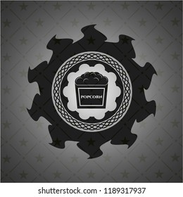 popcorn icon inside retro style black emblem